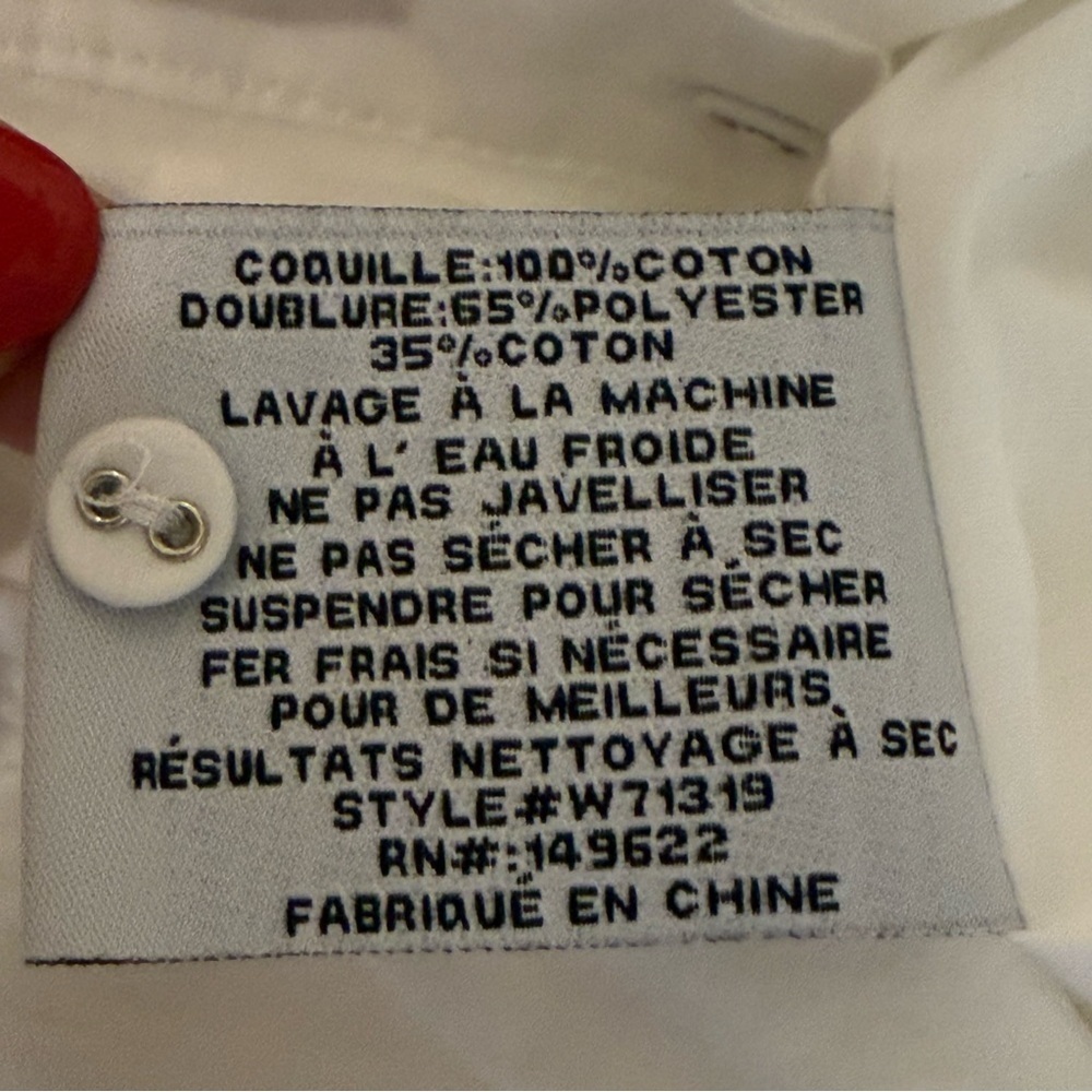 Walter Baker Tara Belted Cotton Poplin Long Sleeve Mini Dress M White - Picture 7 of 7